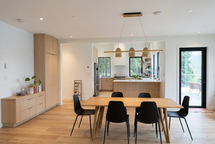 Around the House — dining area with pendant lights