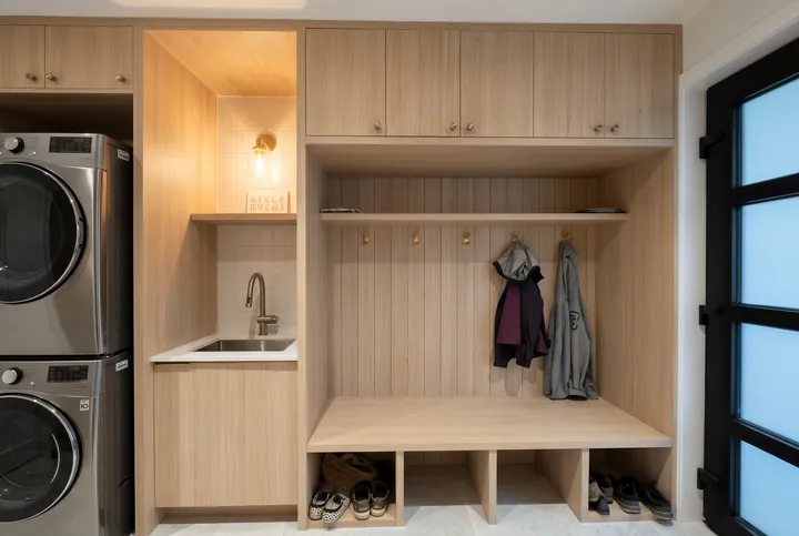Around the House — mudroom with laundry and sink
